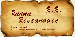 Radna Ristanović vizit kartica